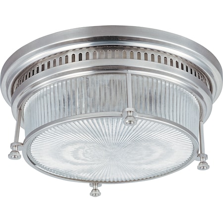 Maxim Hi-Bay 2-Light 13" Wide Satin Nickel Flush Mount Light 25000CLSN